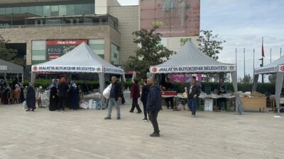 Malatya’da AVM önünde başlatılan kermesten elde edilecek gelirle Gazze’ye “Sumud”