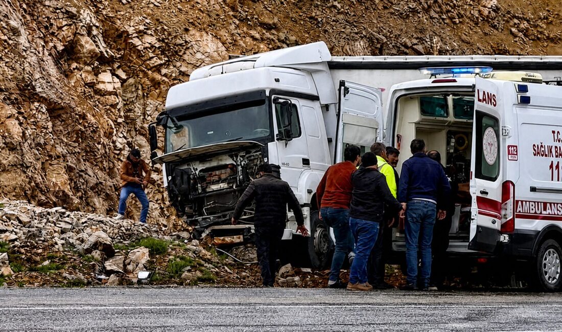 Malatya’nın Doğanşehir ilçesinde kontrolden çıkan tırın yoldan çıkması sonucu sürücü