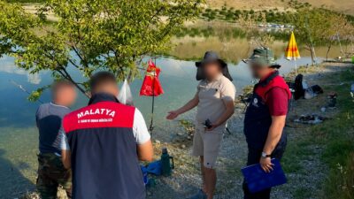 Malatya’da iç sularda sürdürülen su ürünleri denetimlerinde, av yasağına uymadığı