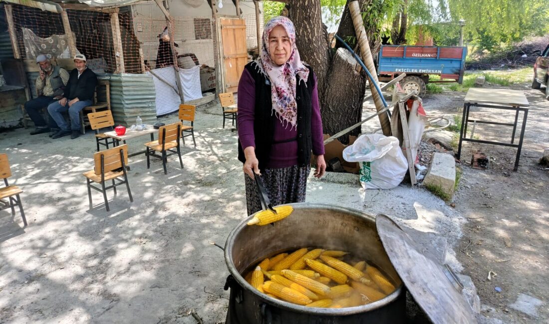 Mısır Satarak Ailesine Ve Üniversiteli Çocuğuna Destek Oluyor Darende ilçesinde kurduğu tezgahta haşlanmış mısır ve közde çay satarak