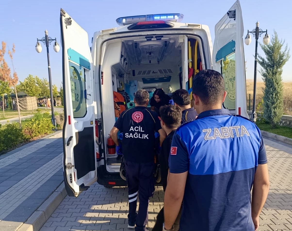Malatya’da parkta epilepsi nöbeti geçiren vatandaşın yardımına zabıta ekipleri ile