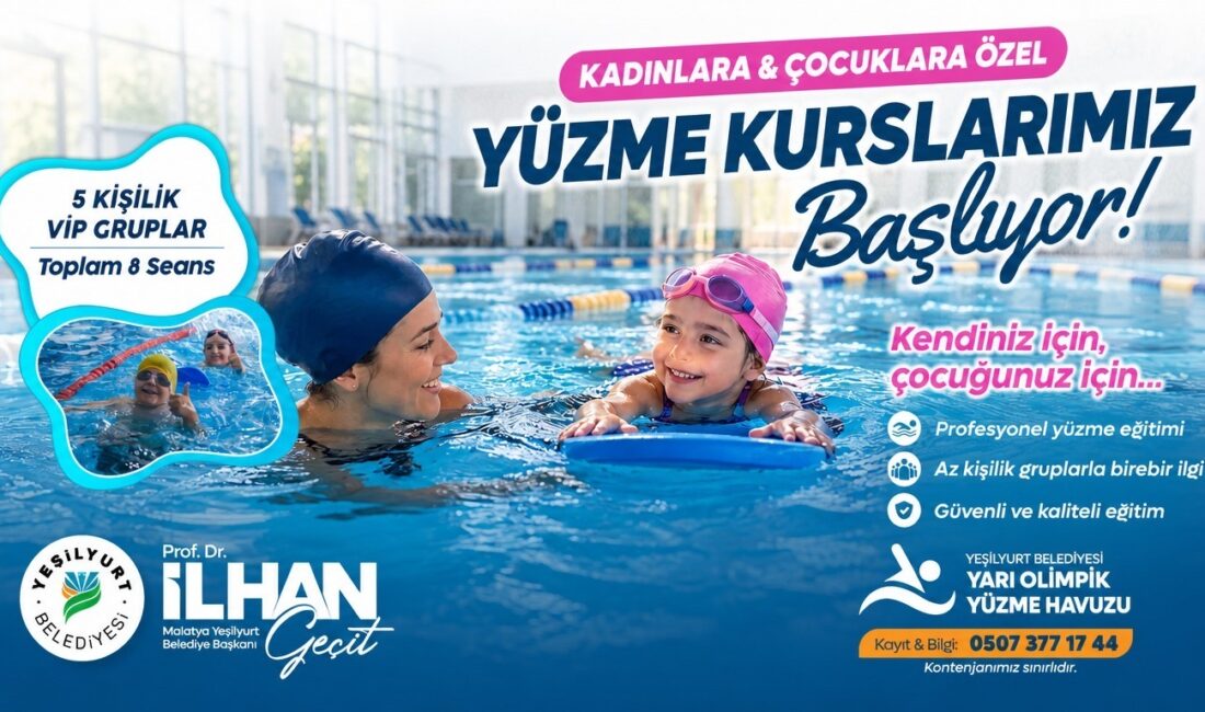 Yeşilyurt’ta Kadın ve Çocuklara Yüzme Kursu Yeşilyurt Belediyesi tarafından kadınlar ve çocuklara yönelik yüzme kursu düzenlenecek.