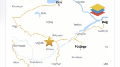 Malatya’nın Pütürge ilçesinde saat 18.02’de 3,2 büyüklüğünde deprem meydana geldi.