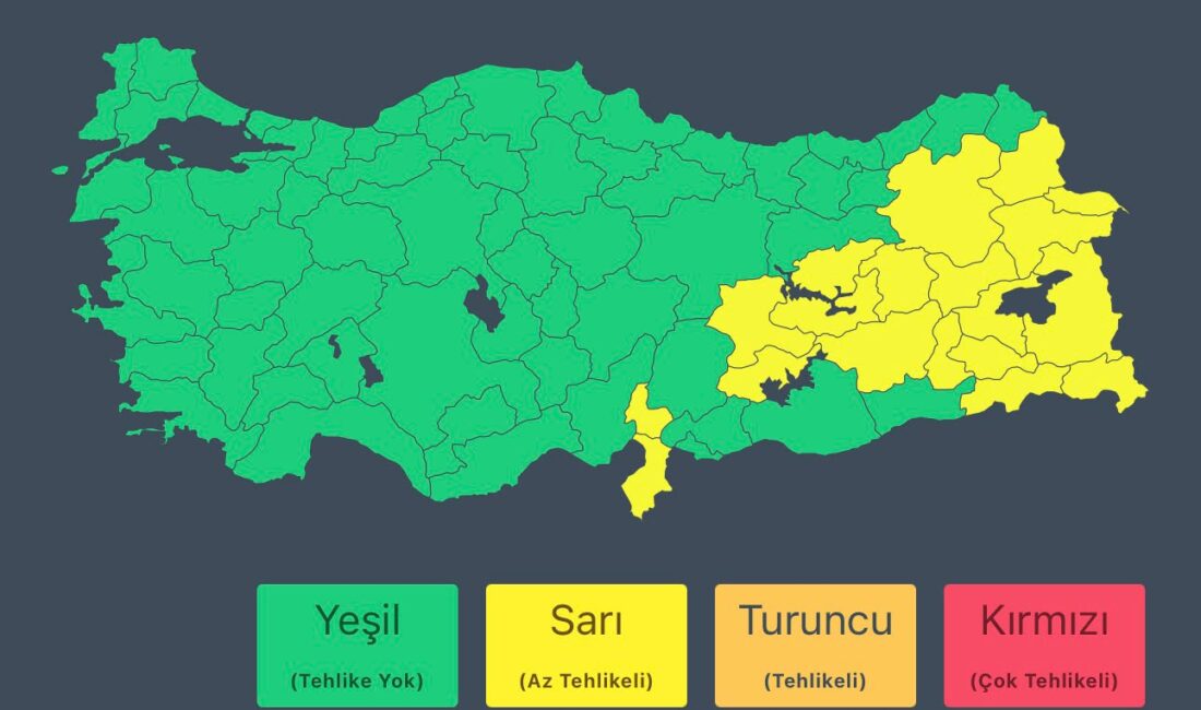 Meteorolojiden Malatya İçin Kuvvetli Yağış Uyarısı Meteoroloji Genel Müdürlüğü, 6 Ekim Salı günü Malatya’nın güney kesimleri